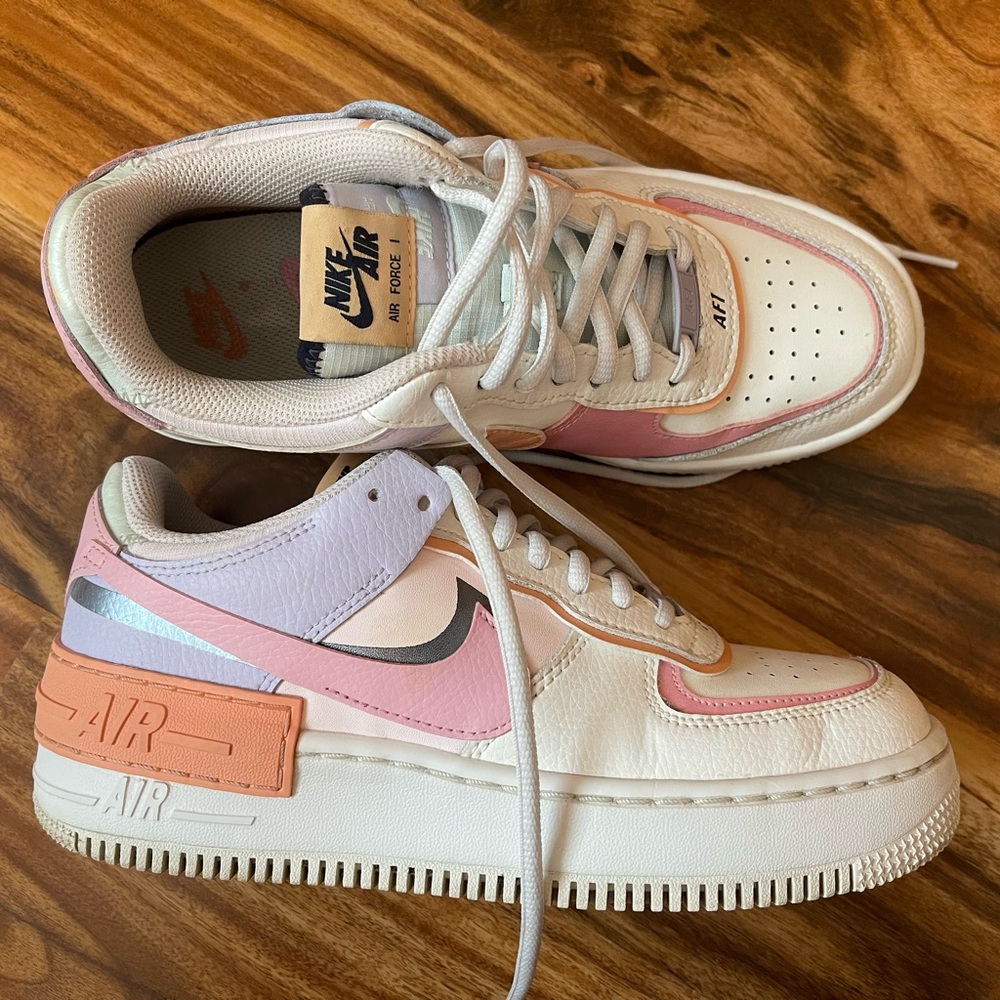Nike Women's Air force 1 Sneakers - Pink, White, and Orange
